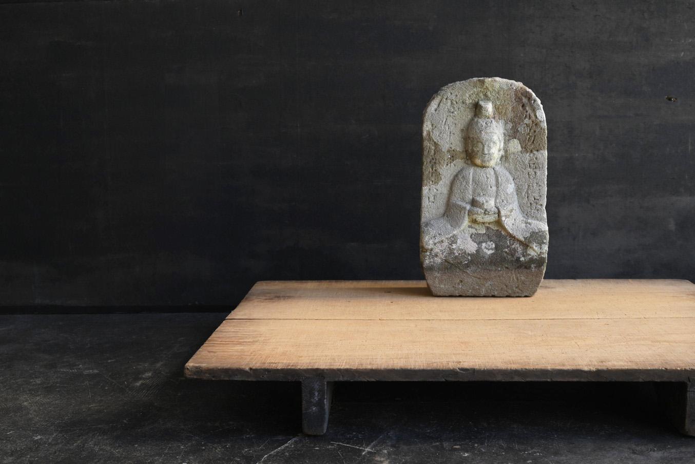 Japanese antique stone Buddha/1763/Middle Edo period/Kannon Bodhisattva 7