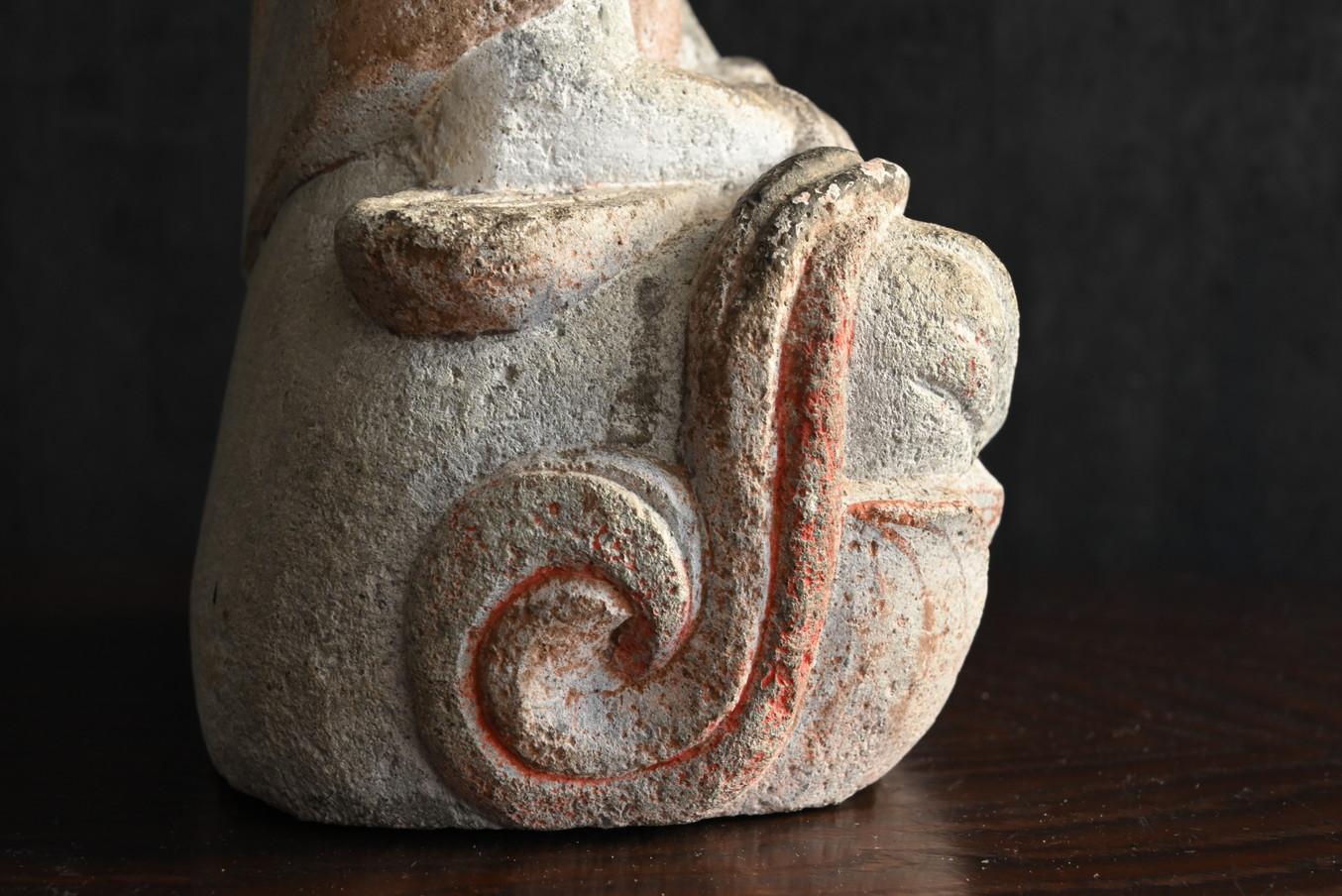 Buda de piedra antiguo japonés / 1800-1912 / [Bodhisattva Kannon de 11 caras]. 7