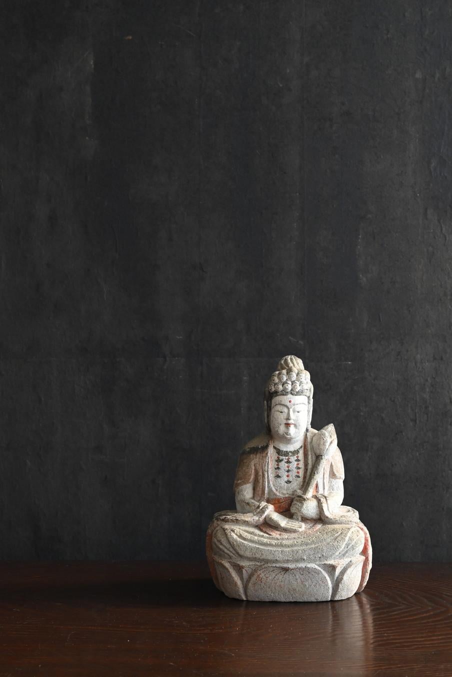 Buda de piedra antiguo japonés / 1800-1912 / [Bodhisattva Kannon de 11 caras]. Edo