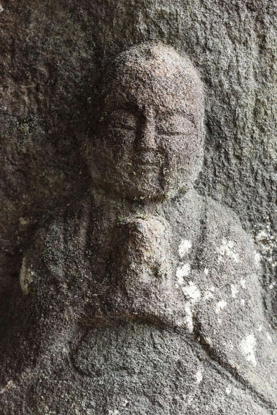 Japanese Antique Stone Buddha /Edo / 1750-1850 /Jizo Bodhisattva/Garden Figurine In Good Condition In Sammu-shi, Chiba