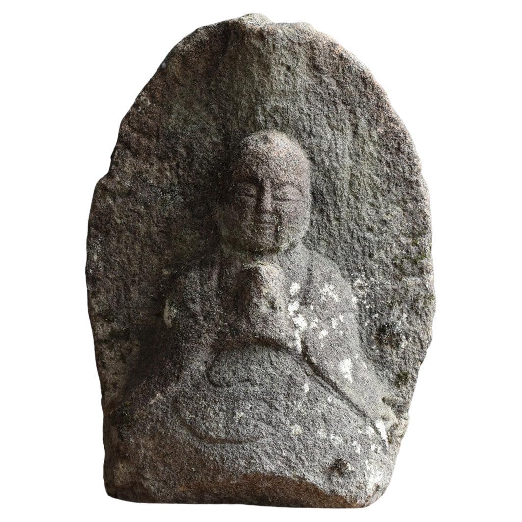 Japanese Antique Stone Buddha /Edo / 1750-1850 /Jizo Bodhisattva/Garden Figurine
