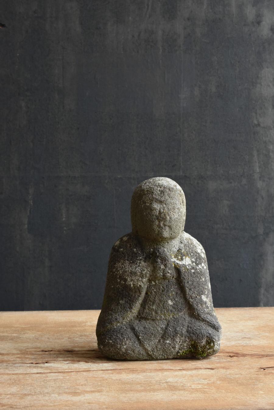 Hand-Carved Japanese Antique Stone Buddha/Edo Period 1800s/Bodhisattva/Garden Figurine