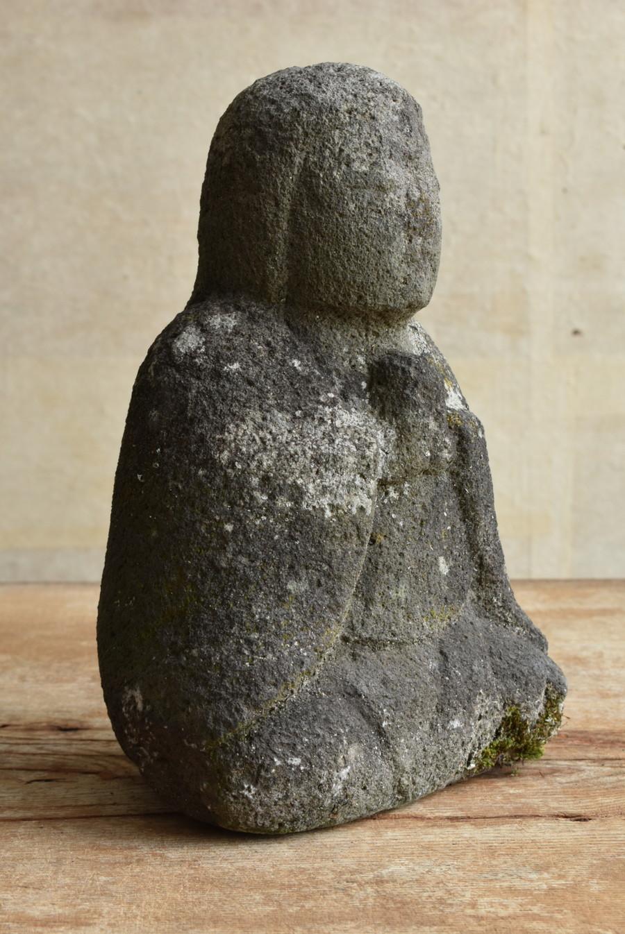 Japanese Antique Stone Buddha/Edo Period 1800s/Bodhisattva/Garden Figurine 4