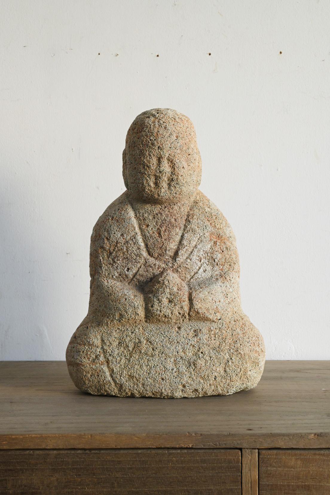 Bouddha japonais ancien en pierre de la préfecture de Niigata / Bodhisattva Jizo assis en vente 9