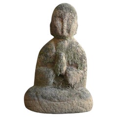 Japanese antique stone Buddha "Jizo"/1700-1850/Edo period/Rare stone statue