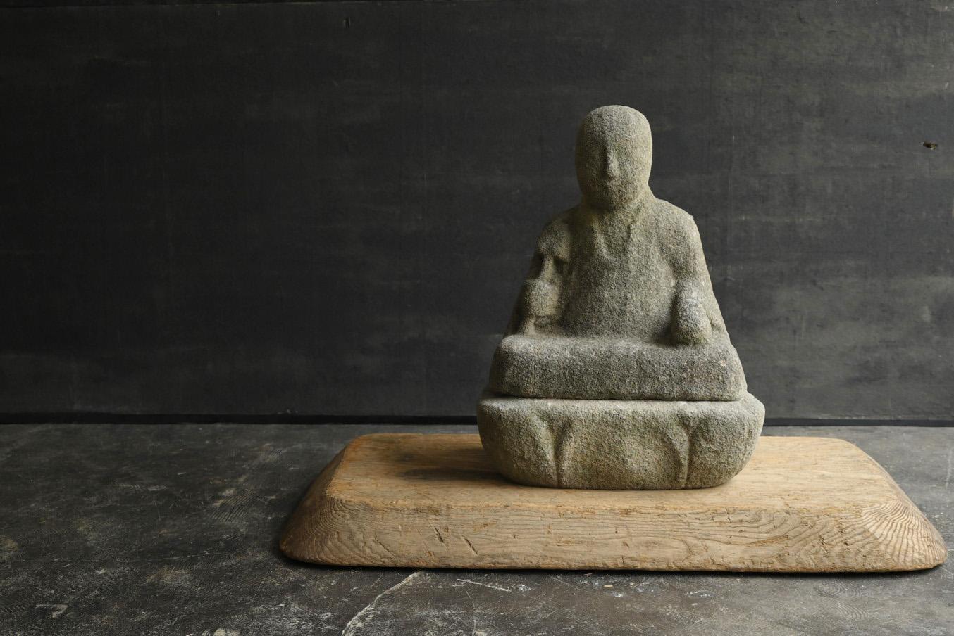 Hand-Carved Japanese antique stone Buddha 