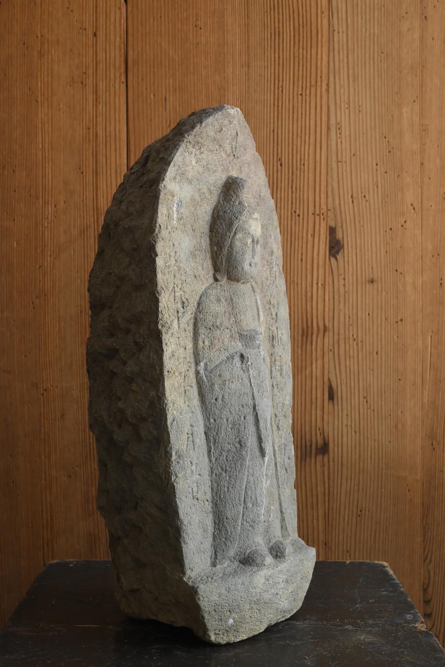 Japanese antique stone Buddha / Kannon Bodhisattva / Made in 1732 4
