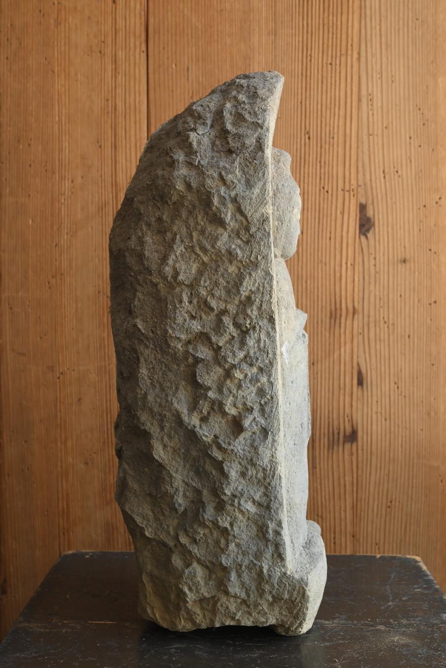 Japanese antique stone Buddha / Kannon Bodhisattva / Made in 1732 7