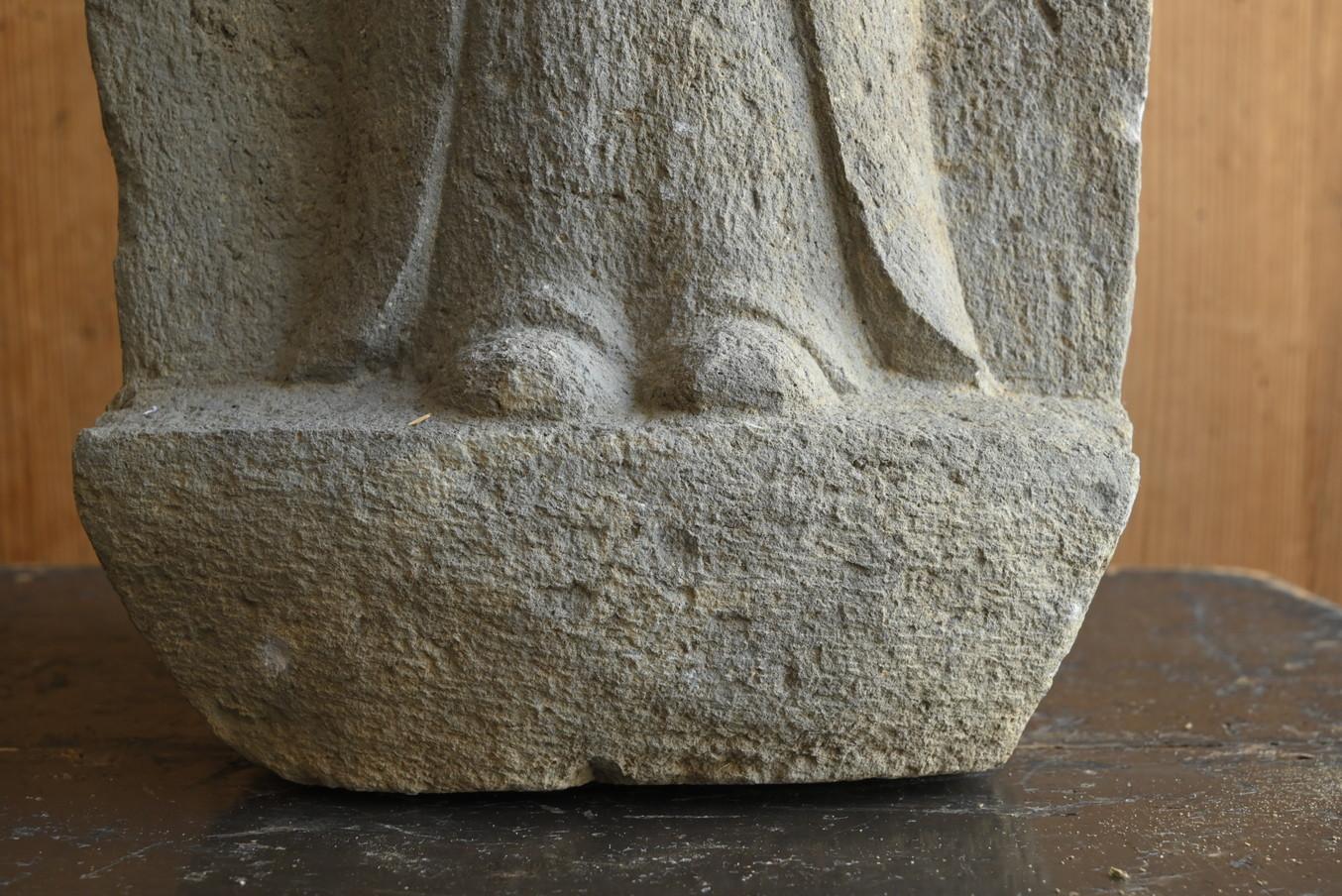 Japanese antique stone Buddha / Kannon Bodhisattva / Made in 1732 2