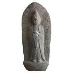 Japanese antique stone Buddha / Kannon Bodhisattva / Made in 1732