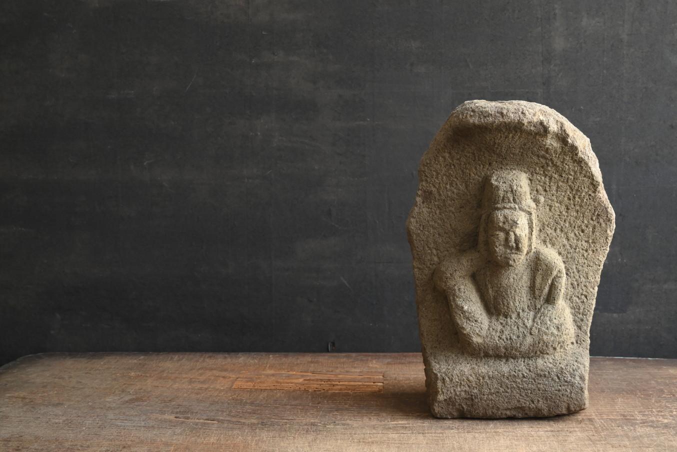 Japanese antique stone Buddha “Nyoirin Kannon”/1750-1850/Edo period For Sale 9