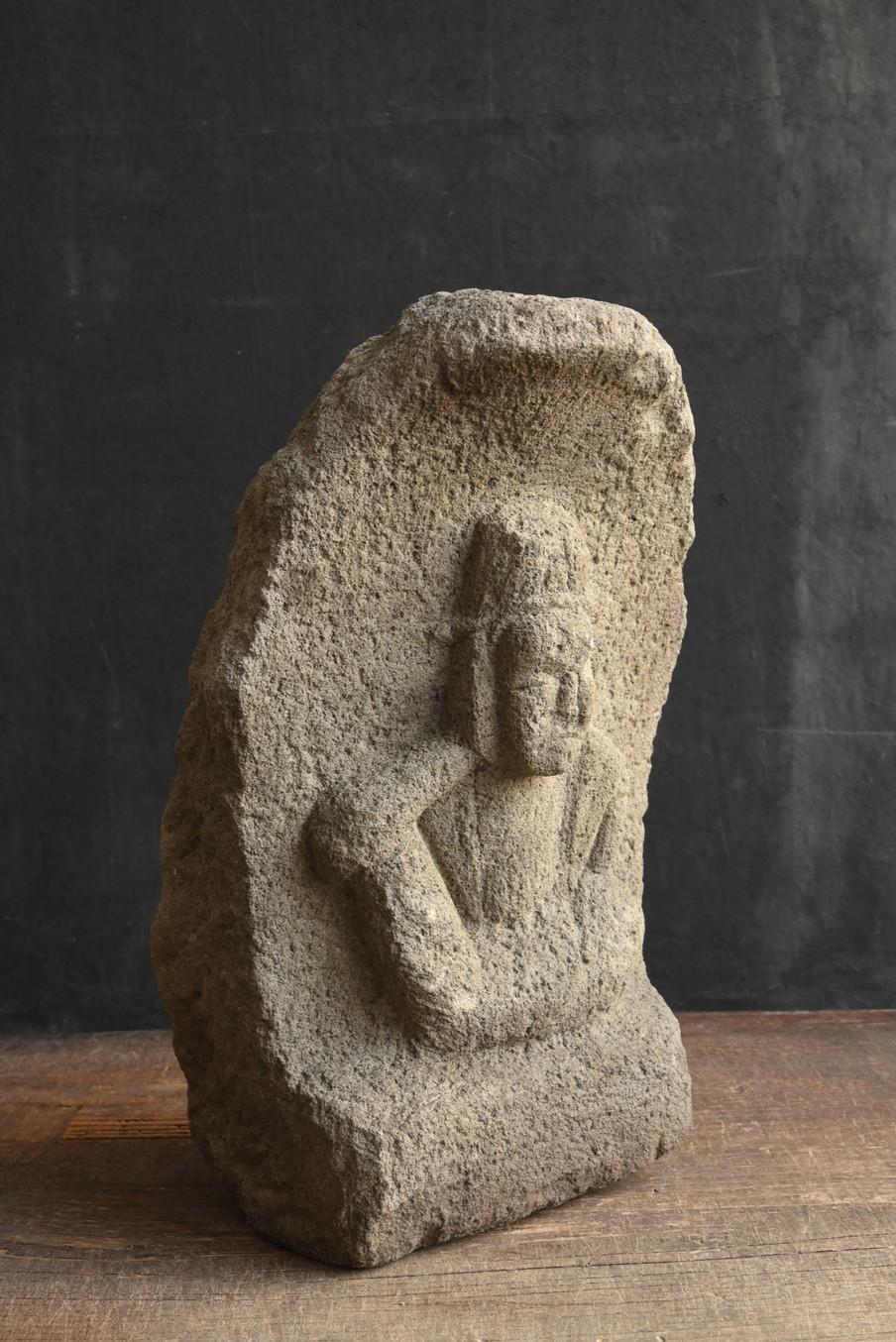 Japanischer antiker Buddha Nyoirin Kannon aus Stein aus Japan/1750-1850/Edo-Periode 4