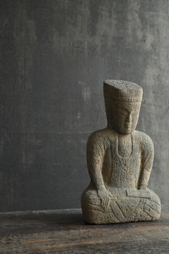 Japanese antique stone Buddha statues / Underworld scribe / Edo period/SC168