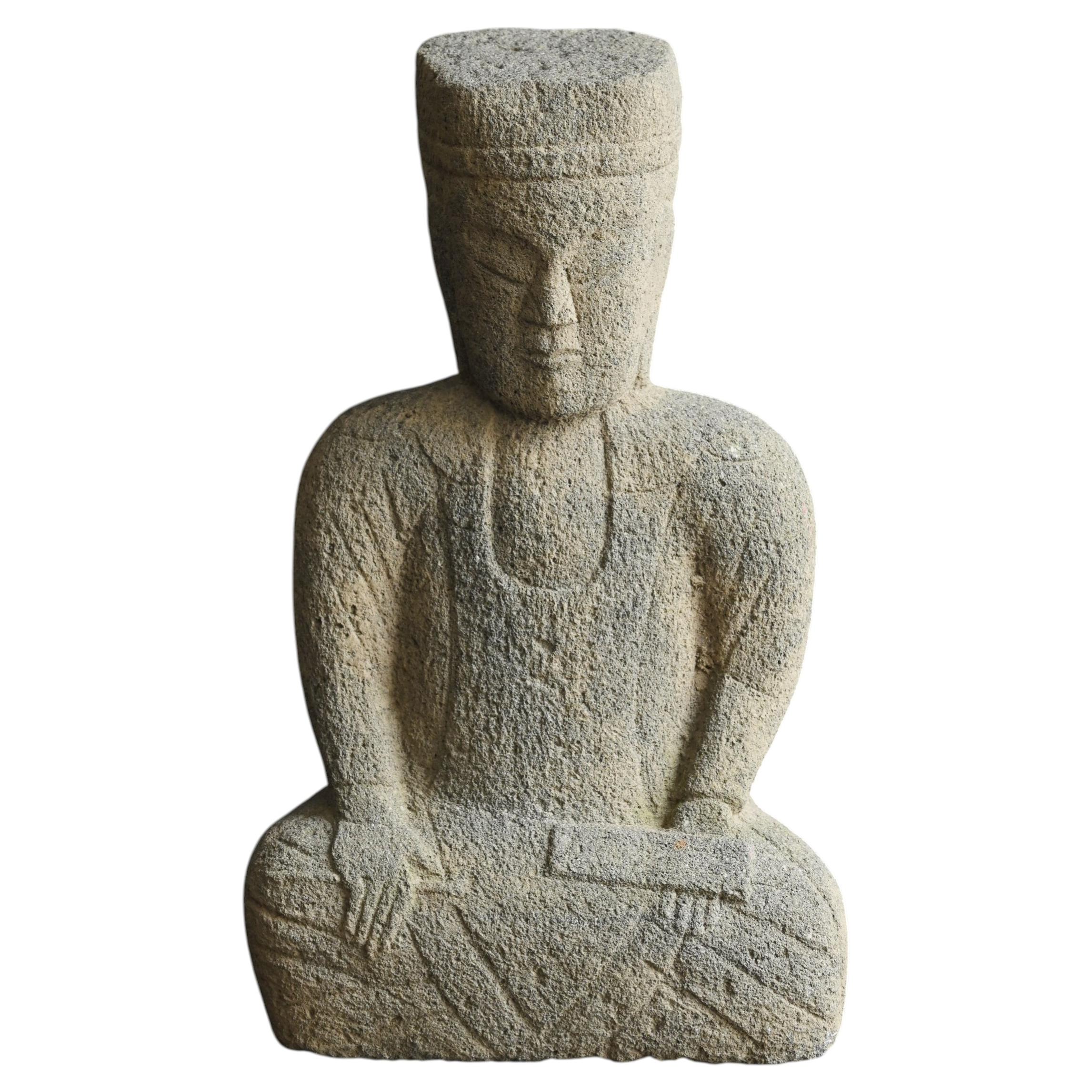 Japanese antique stone Buddha statues / Underworld scribe / Edo period/SC168