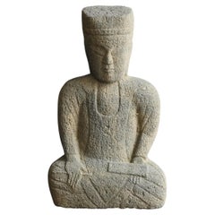 Japanese antique stone Buddha statues / Underworld scribe / Edo period/SC168