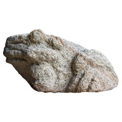 Rana japonesa antigua tallada en piedra Periodo Edo 1800-1860 / Escultura Wabi Sabi
