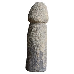 Japanese Antique Stone Carving Penis 1800s-1860s / Sculpture Wabi Sabi Mingei