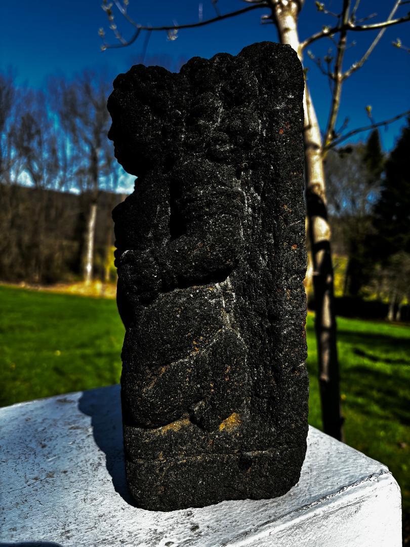 Japanese Antique Stone Fudo Myoo Buddha- Hard To Find For Sale 4