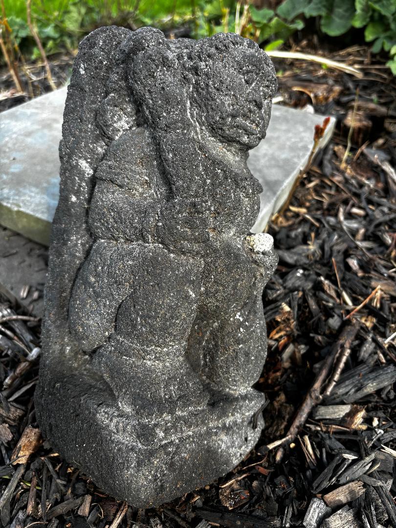 Japanese Antique Stone Fudo Myoo Buddha- Hard To Find 9