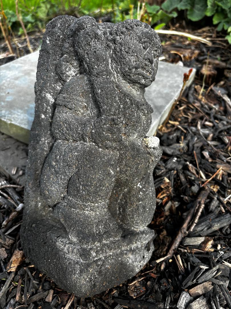 Japanese Antique Stone Fudo Myoo Buddha- Hard To Find For Sale 9