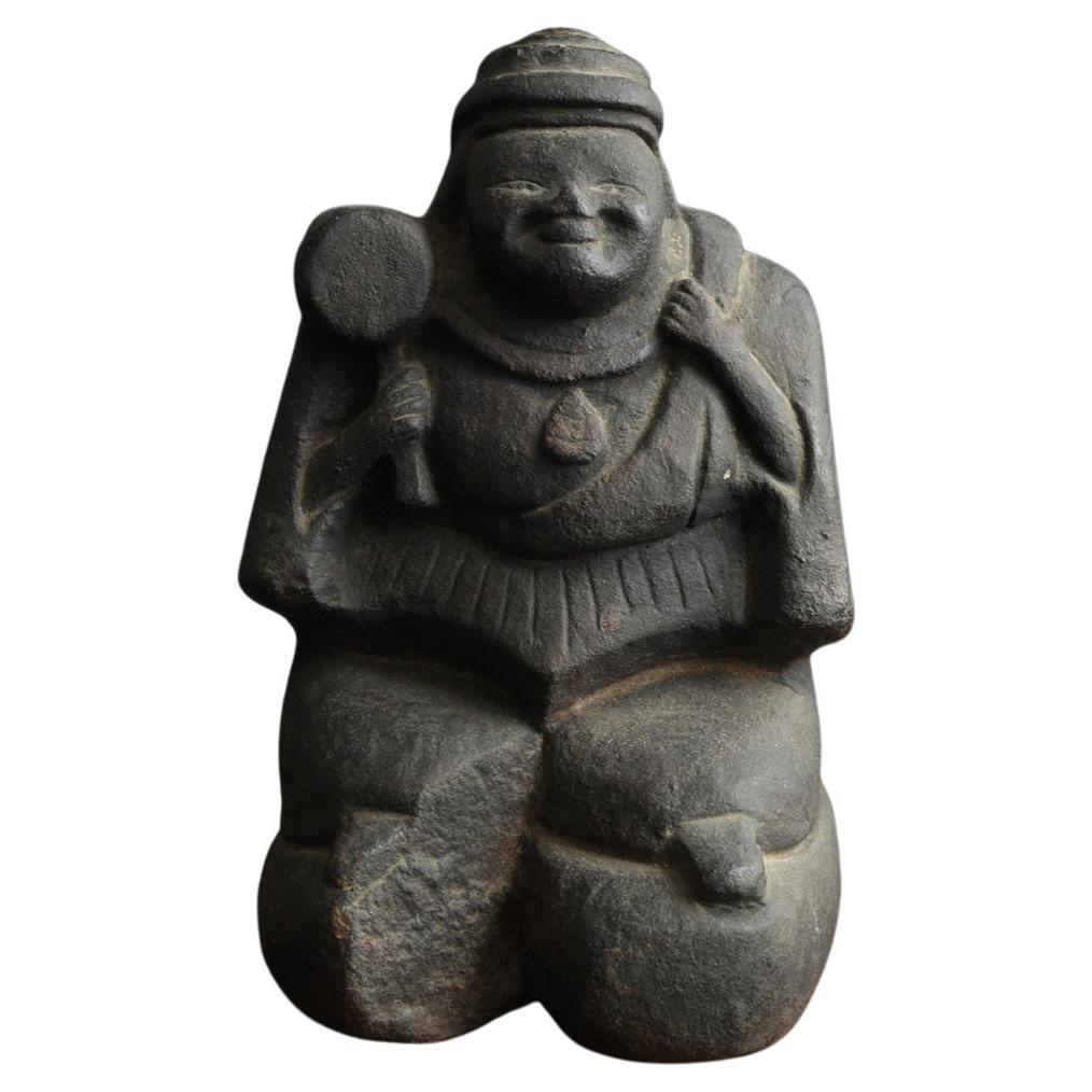 Japanese antique stone god/[Daikokuten]/Stone Buddhas from the Edo period
