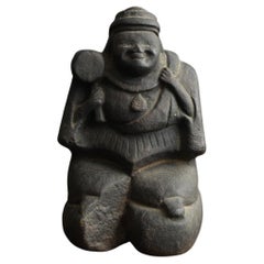 Antico dio di pietra giapponese/[Daikokuten]/Buddha di pietra del periodo Edo