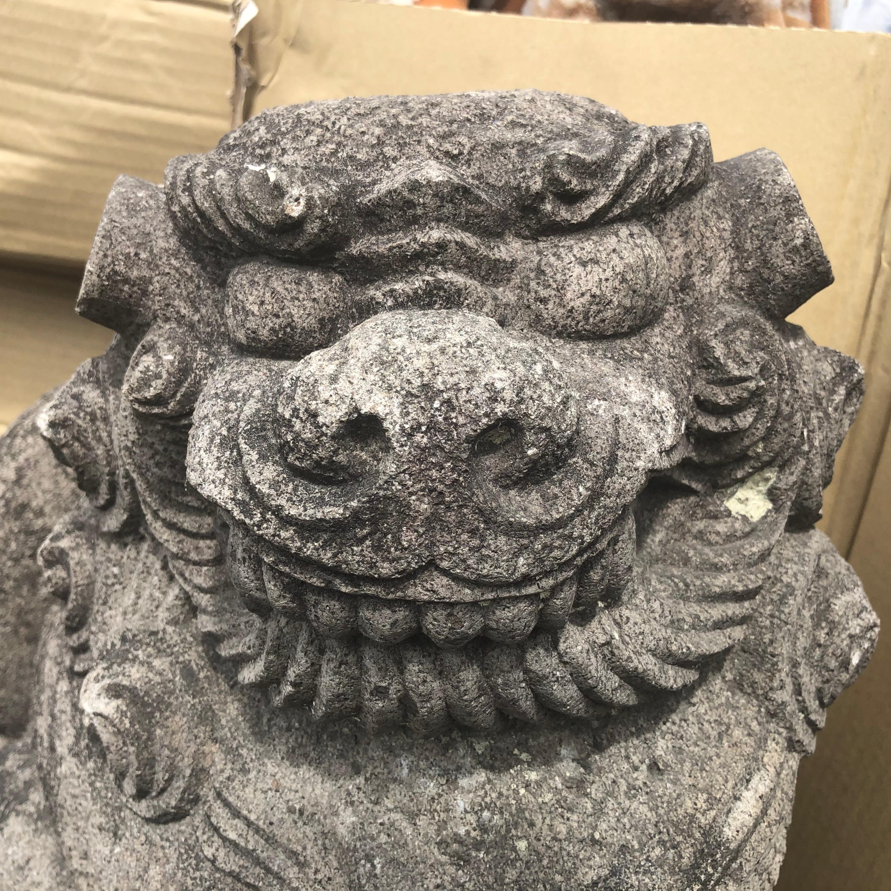Japanese Antique Stone Guardians 