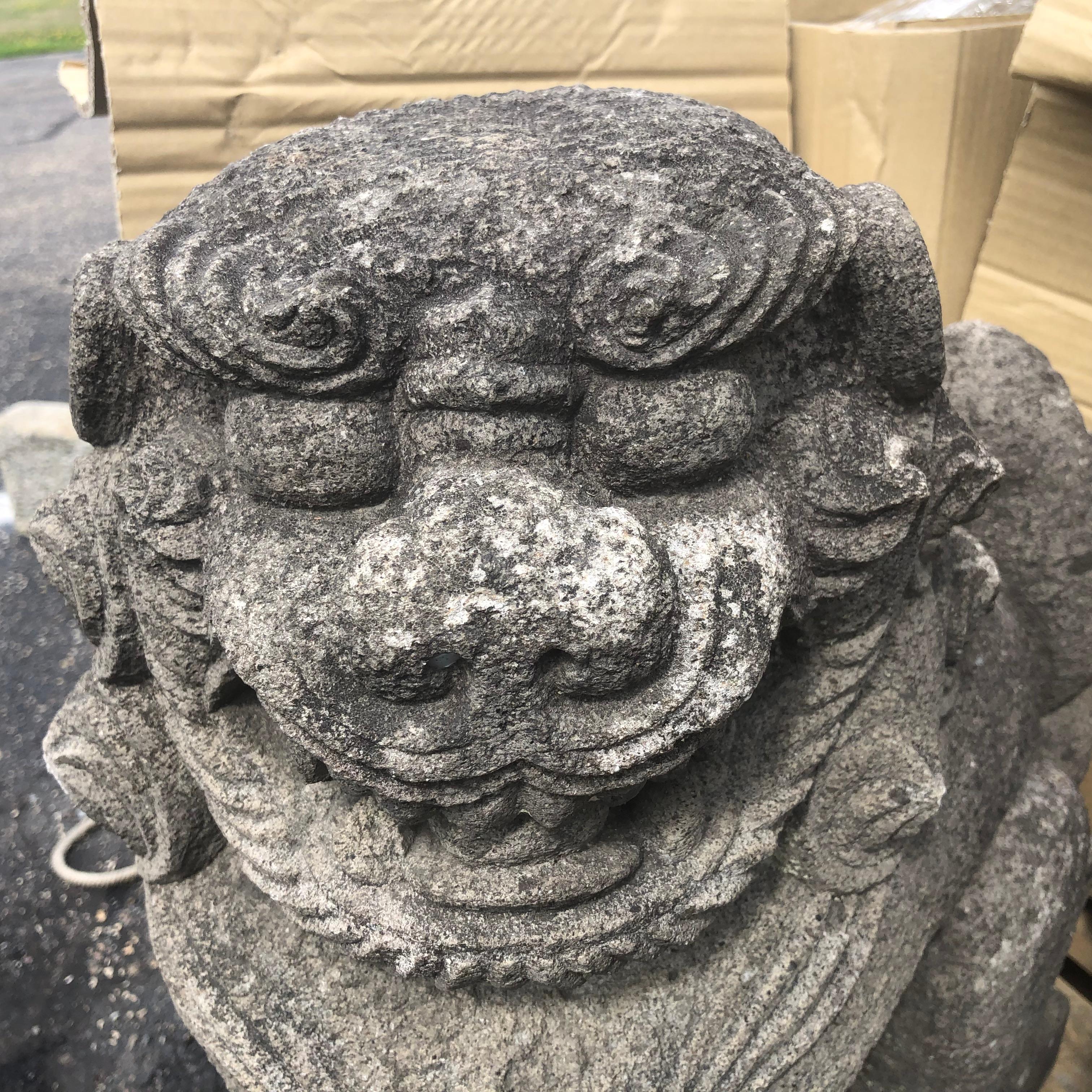 Japanese Antique Stone Guardians 