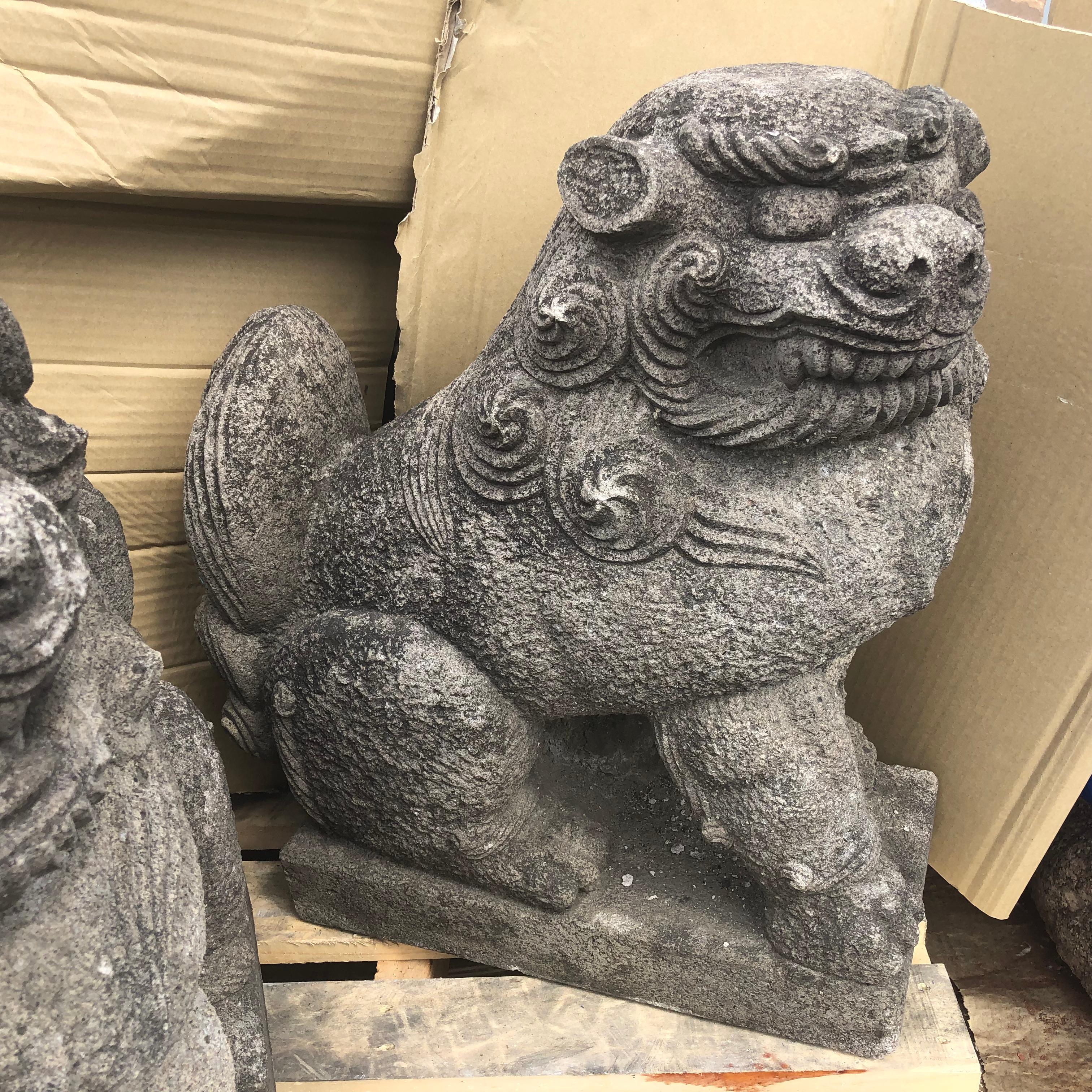 Japanese Antique Stone Guardians 