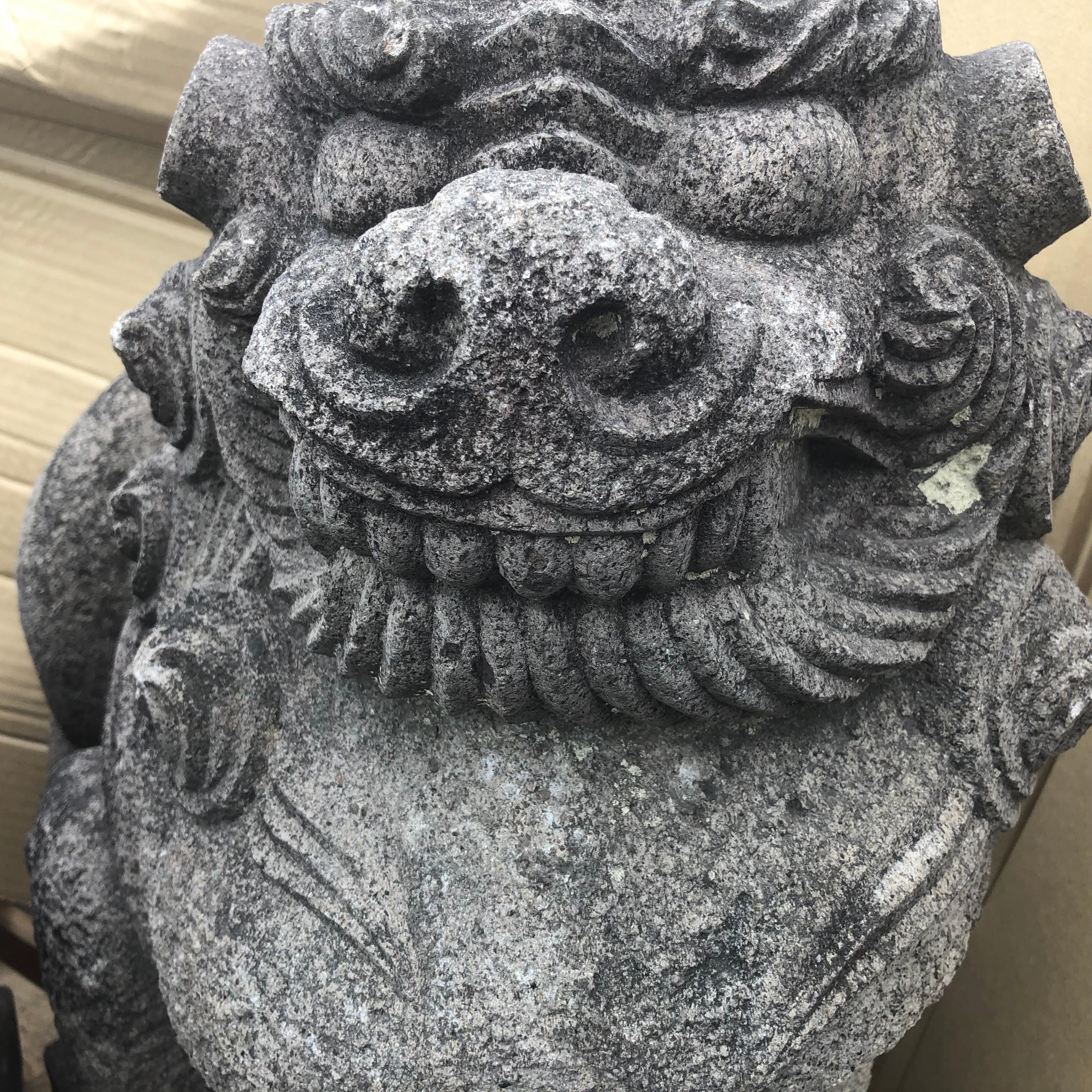 Japanese Antique Stone Guardians 