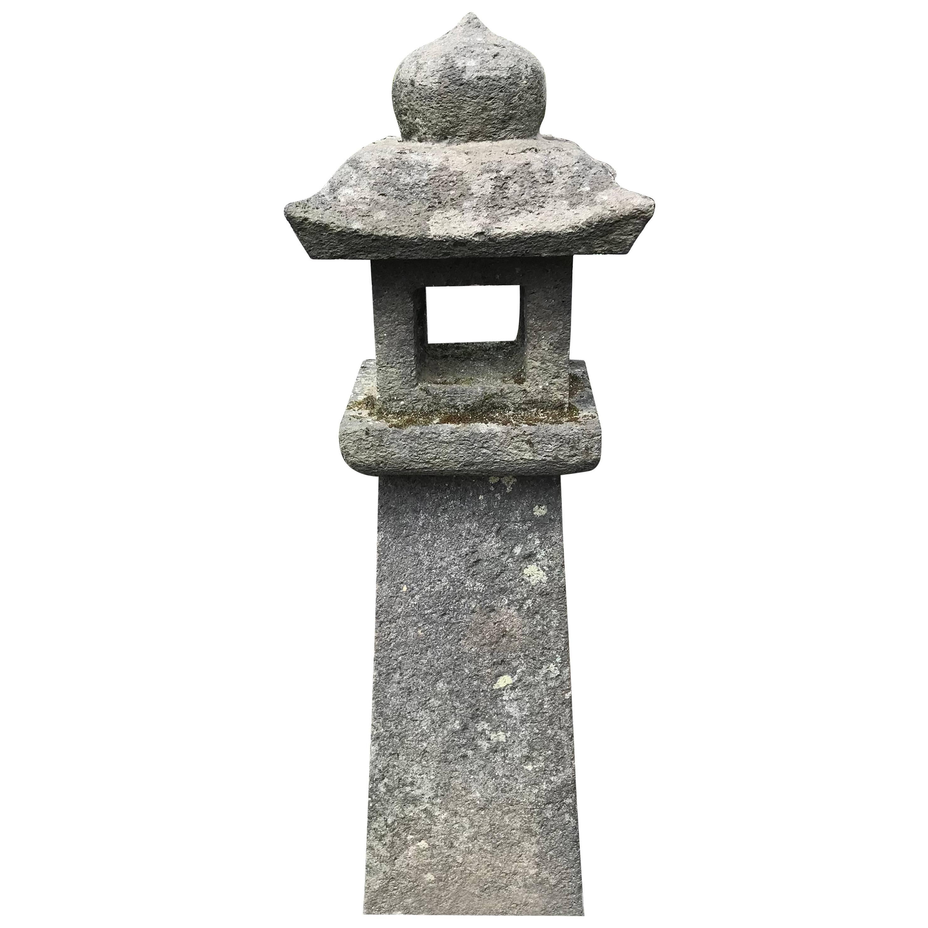 From our most recent Japanese acquisitions travels

Seldom available- a rare petite antique beauty. 

Japan, a fine pathway stone lantern with original and beautiful lichen and patina from great age

They work especially well at night with an oil