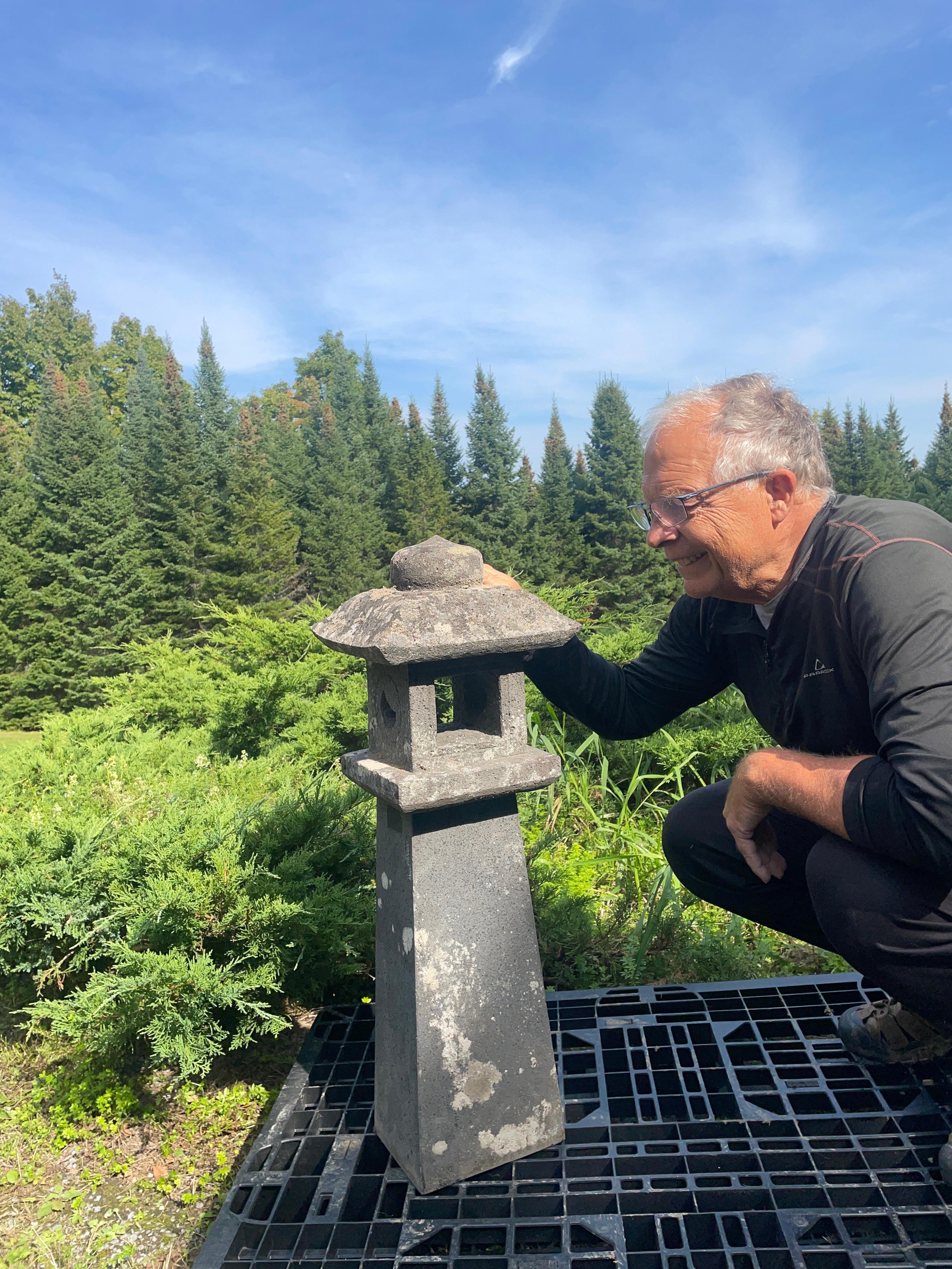 Wouldn't this antique garden stone lantern look perfect for your garden entry or pathway, pool, patio, or deck ?

Just acquired, our Japan stone 