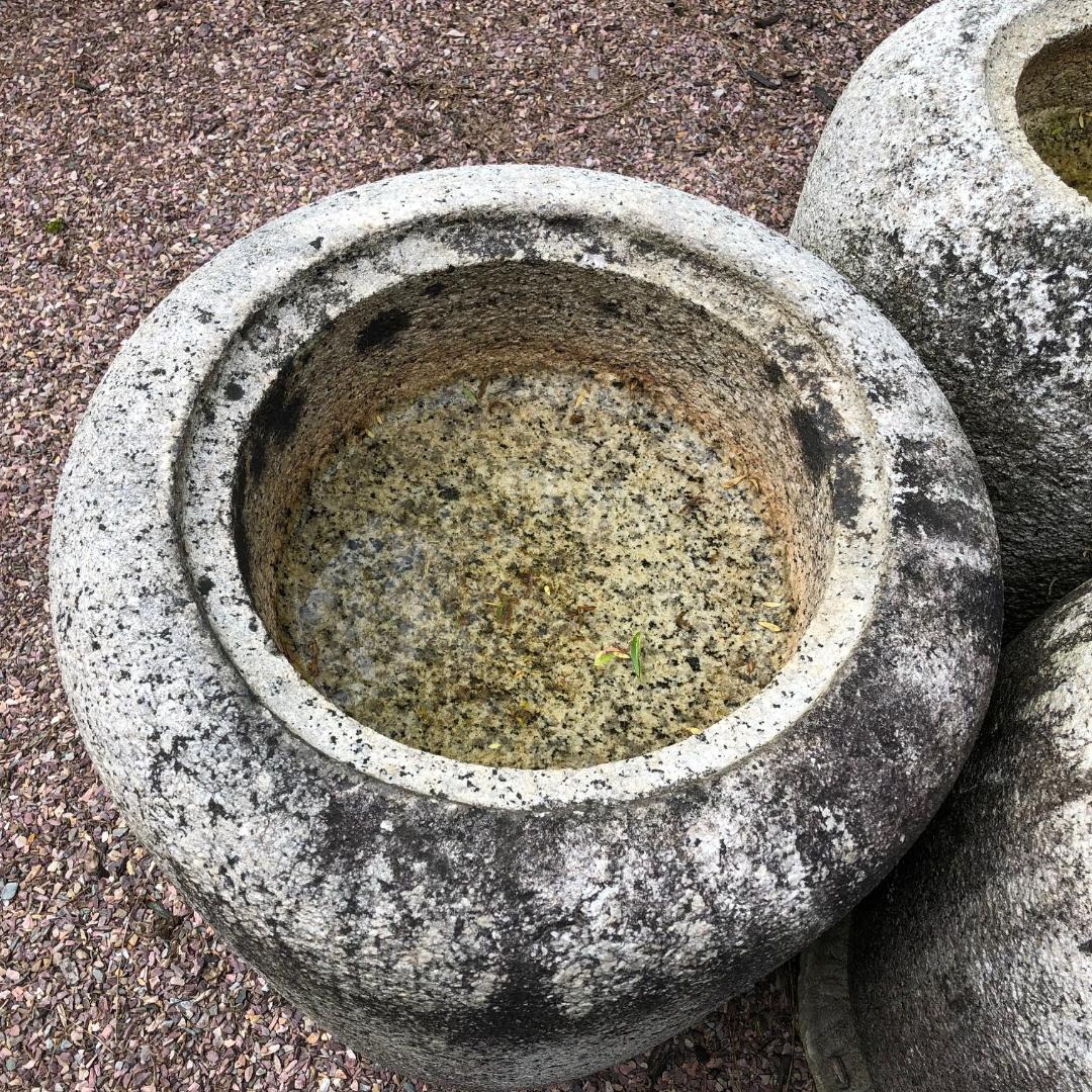 Granite Japanese Antique Stone Planter Basins 