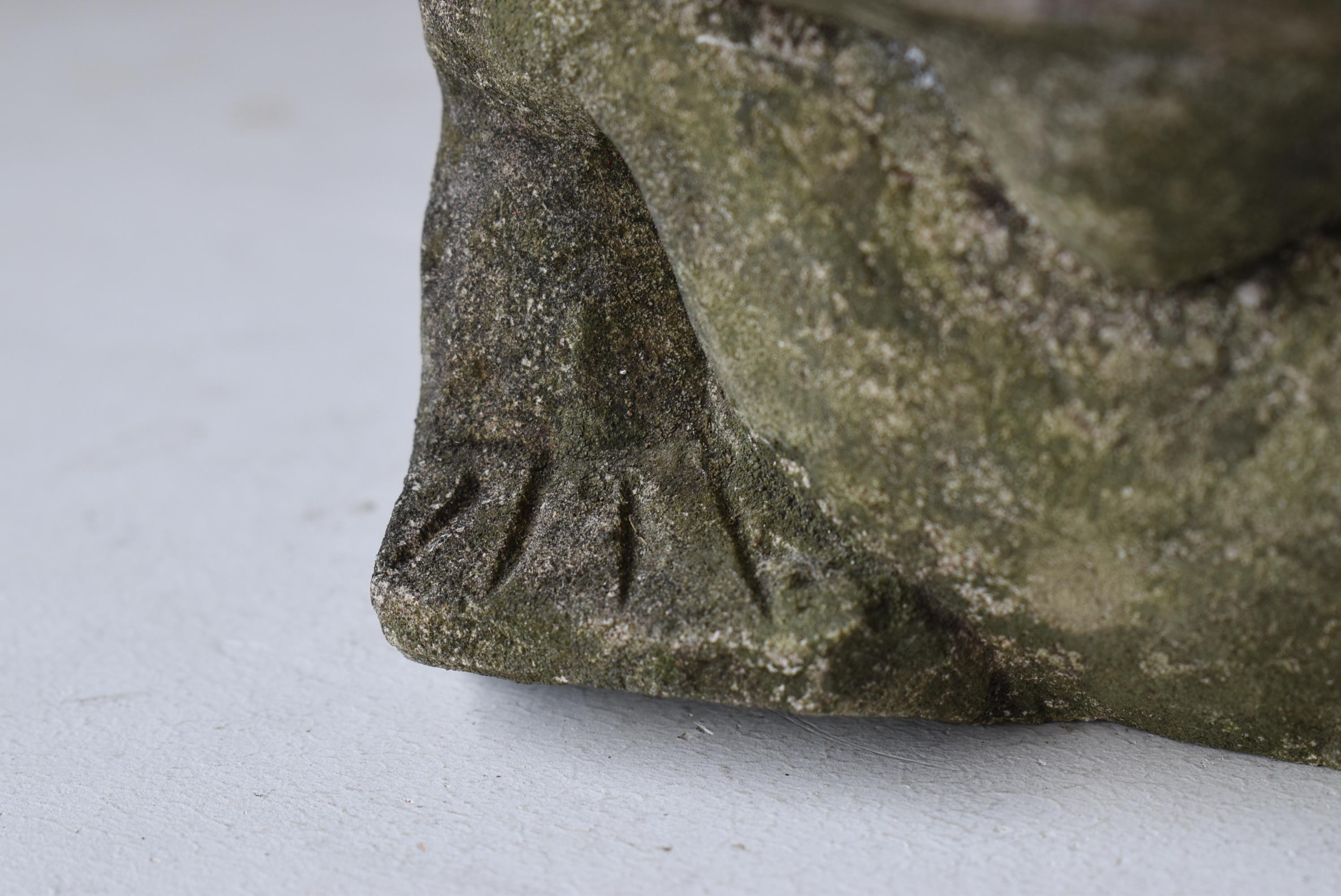 Japanese Antique Stone Statue Frog 1860s-1920s / Sculpture Wabisabi For Sale 2