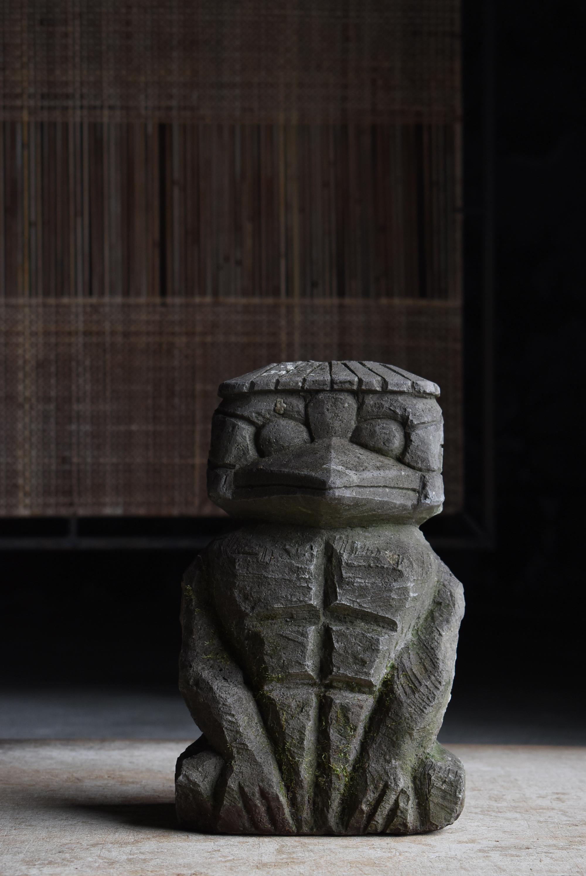 Meiji Japanese Antique Stone Statue Kappa 1860s-1900s / Wabi Sabi