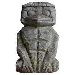 Japanese Antique Stone Statue Kappa 1860s-1900s / Wabi Sabi