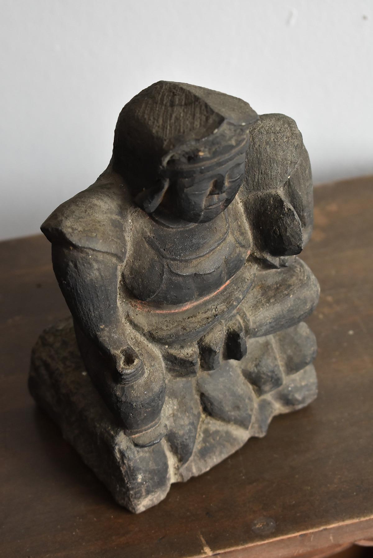 Japanese Antique Stone Statue / Two Gods / Edo Period /  Buddha /Stone Figurine 3