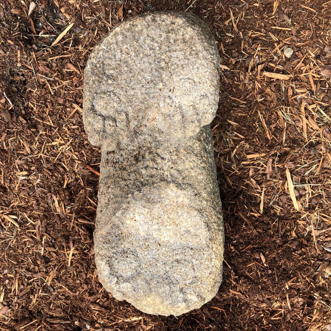 Japanese Antique Stone Stealth Cat 19th Century Hand Carved Garden Favorite In Good Condition In South Burlington, VT