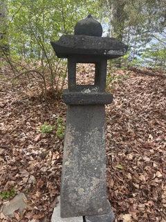 Linterna japonesa antigua de piedra para el sol y la luna Patina encantadora 42 pulgadas #2