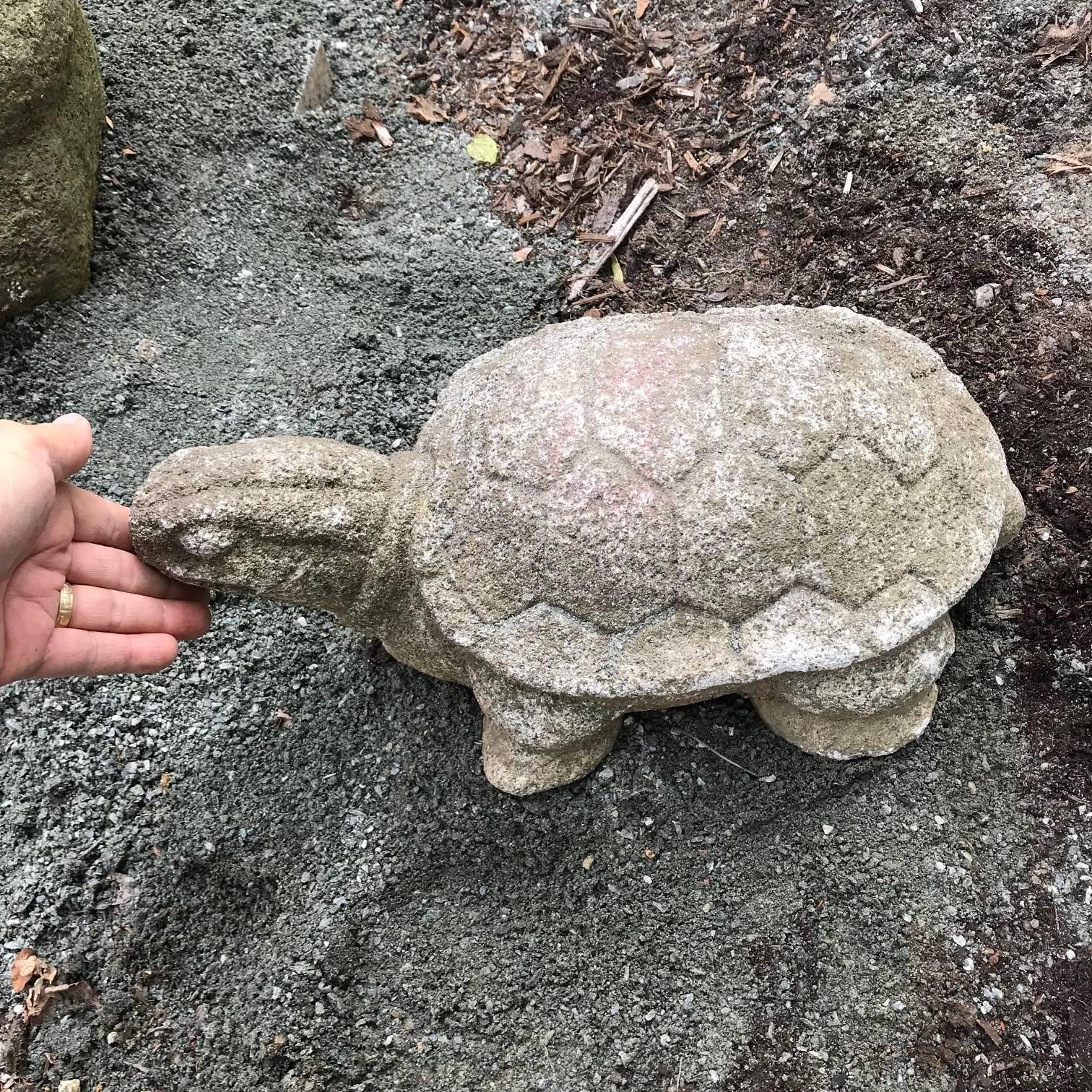A good opportunity to acquire a hard to find antique Japanese hand-carved stone turtle 