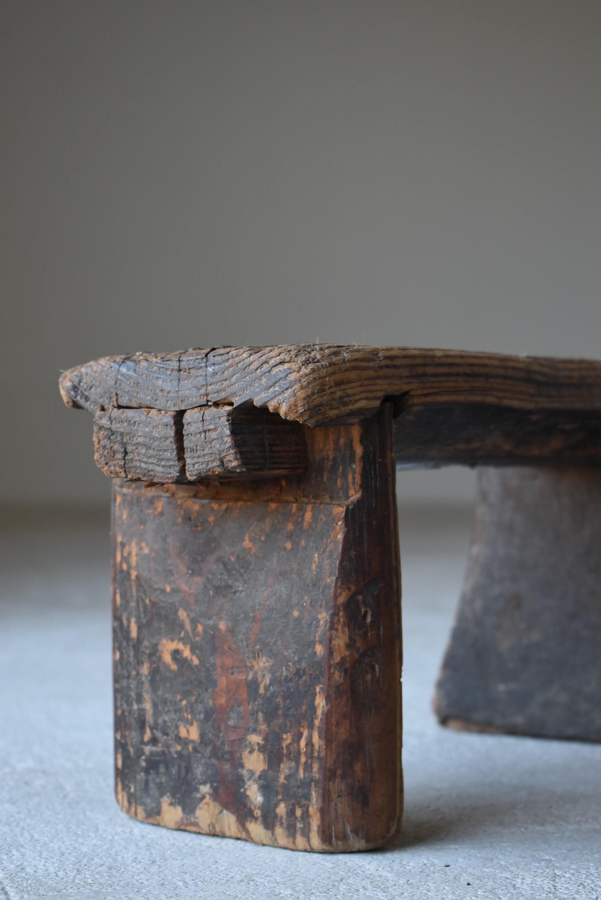 20th Century Japanese Antique Stool 1860s-1900s/Primitive Chair Stand Wabisabi mingei