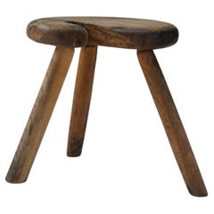 Taburete Japonés Antiguo Silla Madera de Castaño Primitivo Wabi-Sabi Japandi