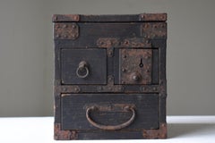 Japanese Antique Storage Box 1800s-1860s/Tansu Contemporary Art Wabisabi Drawer