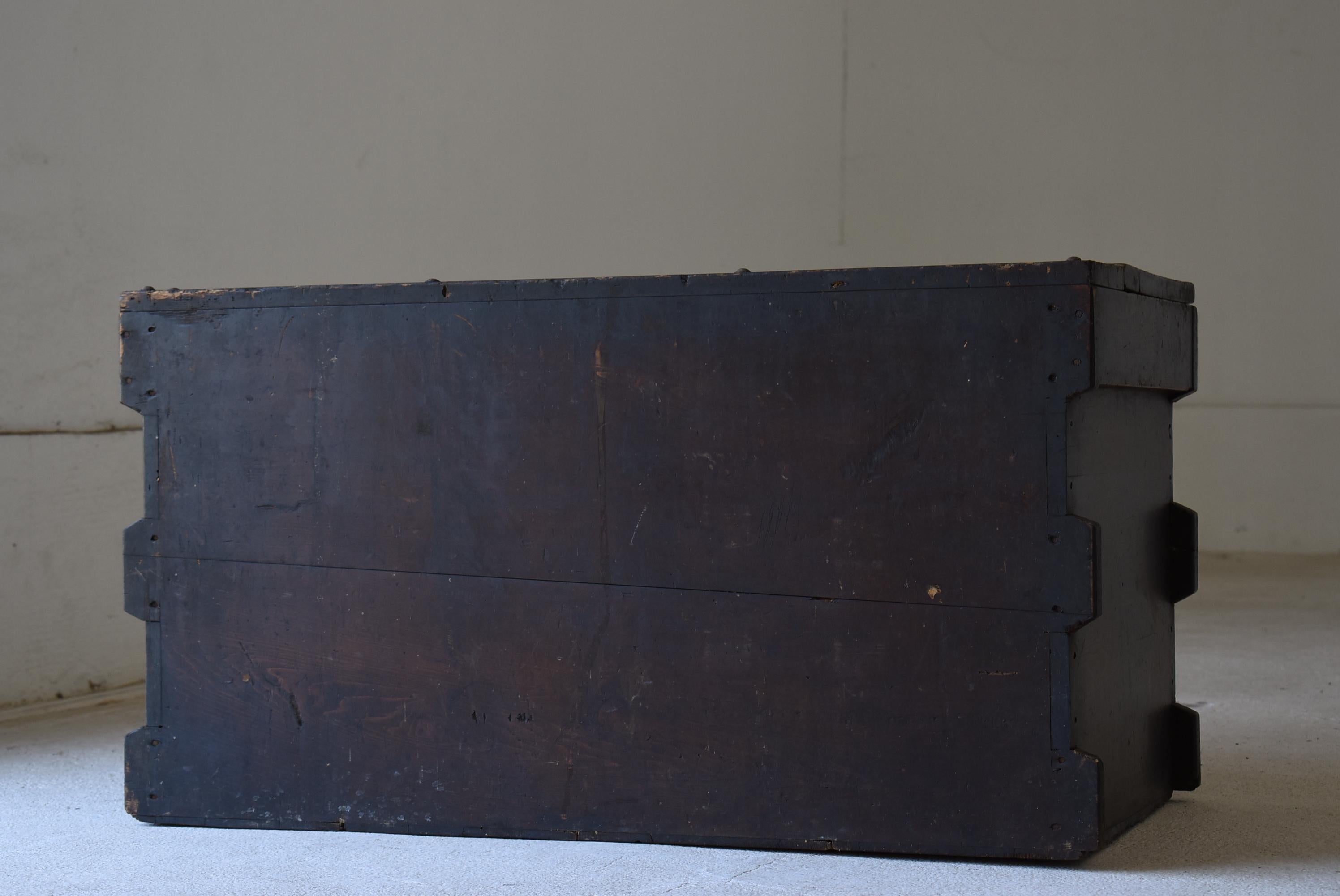 Japanese Antique Storage Box 1860s-1900s / Tansu Sofa Table Wabisabi 5