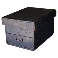 Japanese Antique Storage Box with Drawer 1863s/Wabisabi