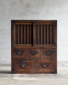 Japanese Antique Storage Cabinet, Meiji Era (1868-1912), Wabi Sabi, Mingei