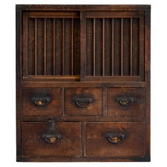 Japanese Antique Storage Cabinet, Meiji Era (1868-1912), Wabi Sabi, Mingei