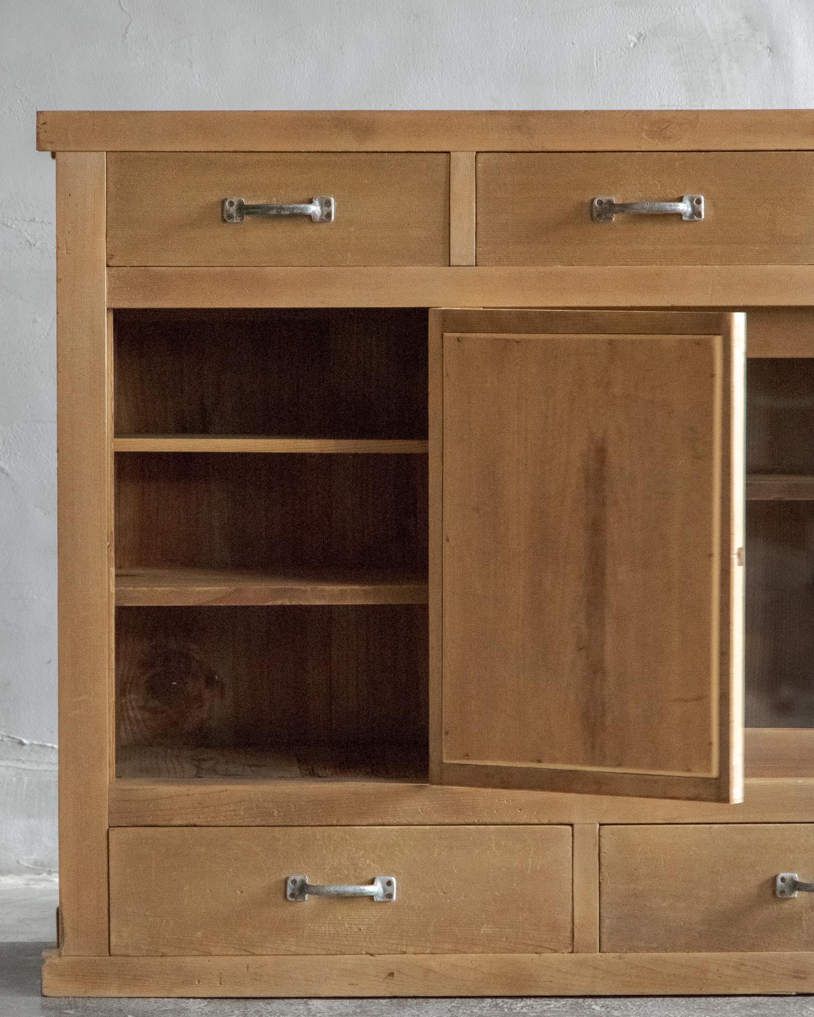 Cypress Japanese Antique Storage Cabinet