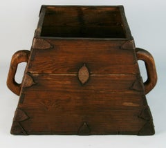 Japanese Antique Rice Measuring/  Storage Container /plant holder with Handles