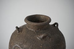 Antico vaso giapponese, tardo periodo Edo, Giappone Wabi-Sabi